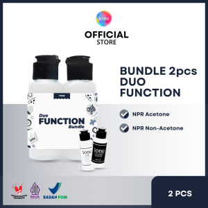 TONE Duo Function Bundle | Nail Polish Remover | Acetone & Non Acetone 2in1 | Penghapus Kutek