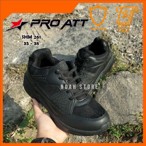 NOAH - Sepatu Sekolah PRO ATT SHM 261 35-38 /Sepatu Tali /Sepatu Sekolah Hitam /Sepatu Sneakers Anak /Sepatu Keren /Sepatu Olahraga