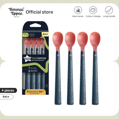 Tommee Tippee Heat Sense Soft Weaning Spoon 4 Pack – BPA-Free Soft-Tip Spoons Heat-Sensitive Gentle Weaning Design