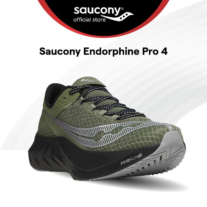 Saucony Endorphin Pro 4 Road Running Race Shoes Mens - OLIVINE BLACK S20939-45 Neutral Support Running Shoes Carbon Plate Running Shoes Lightweight Running Shoes For Men - Lazada