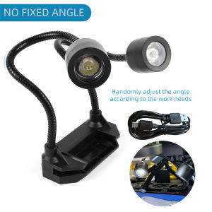 360° Universal Hose LED White Light Illumination Lamp Mini Microscope G1200 Accessories Black Adjust Double Head Light