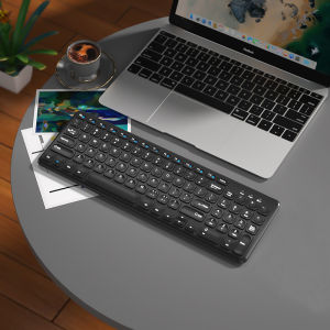 BOW HW256 Lightweight 2.4G Wireless Keyboard and Mouse Set Silent Ergonomic Keyboard Mice Combo with Receiver for Desktop Laptop