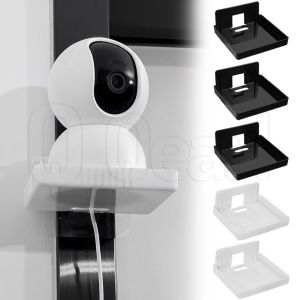 Wall-mounted Camera Rack - Surveillance Cameras Support Base - Monitoring Standing Holder - Bathroom Bedroom Floating Wall Shelf - Minimalist White Black - Waterproof Plastic