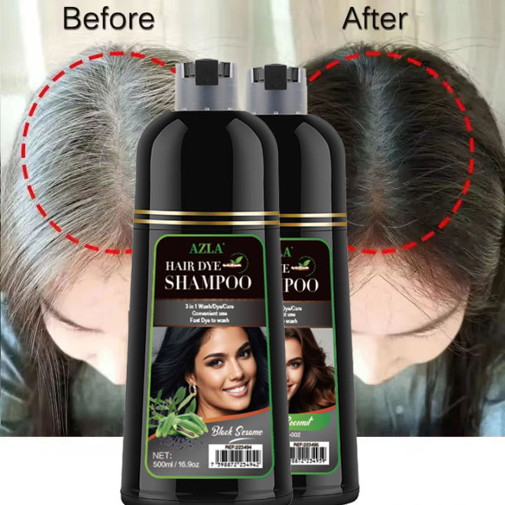 AZLA Hair Black Shampoo 500ml Hair Dye Shampoo Organic Hair Coloring ...