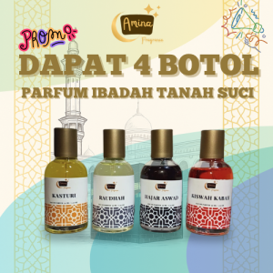 Parfum Ibadah Tanah Suci – 4 Wangi dalam 1 Paket Amina Fragrance