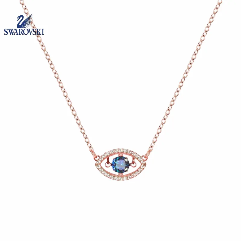 Swarovski rose gold on sale evil eye necklace