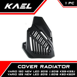 Cover Radiator Honda Vario 150-125 New LED 2015-2022 K59-K59J-K60-K60R Penutup Tutup Tameng Pelindung Magnet Magnit Hitam Polos