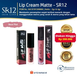 SR12 LIP MATTE CREAM BPOM / LIPSTIK MATTE MAKE UP / BEBAS PARABEN TAHAN LAMA & RINGAN
