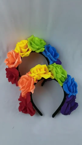 Mái tóc màu cầu vồng Hoop Đầy Màu Sắc Hoa Mũ Nón Lgbtq + Đảng Mới Lạ Headband Tăng Tóc Hoop Cho buổi trình diễn trực tiếp đóng vai