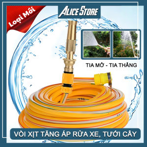 Vòi Xịt Kèm Dây Ống Xịt Nước Tăng Áp Tưới Cây Vườn Rửa Xe Bộ vòi tăng áp 5m