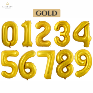 16 Inches Numbering Foil Balloon | Decoration Number Balloon 0-9 | Number Balloon 0-9 | Belon Nombor 0-9 | Birthday Balloon | Belon Hari Jadi | Decoration Balloon | 铝膜数字气球 | Silver | Rose Gold | Gold | Ready Stock