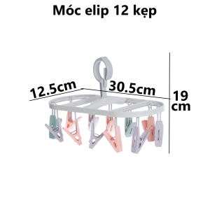 Móc dù chùm đa sắc nhựa VIỆT NHẬT - Tròn vuông - 12 18 24 kẹp - Quần áo bé vớ đồ lót 2798/9/00