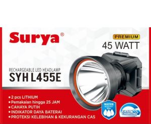 SENTER KEPALA LED 45 WATT SYH L455E PREMIUM CAHAYA TERANG BISA DI CAS TAHAN LAMA HINGGA 25 JAM