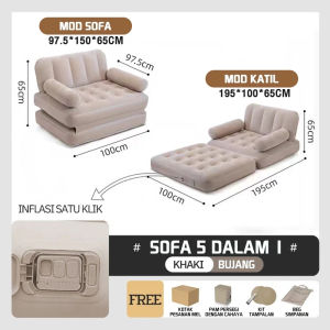 <𝙇𝒂𝙯𝑺𝙜𝑴𝙖𝒍𝙡> Automatic Inflatable Sofa Air Mattress Outdoor Camping Portable Folding Simple Bed
