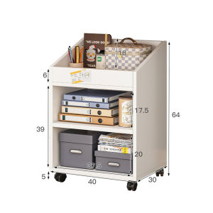 1/3 Layers Under Desk Storage Cabinet with Wheels Movable Wooden Storage Organizer Rack Home Office Books Files Storage Shelf Multifuction Storage Cabinets Save Space