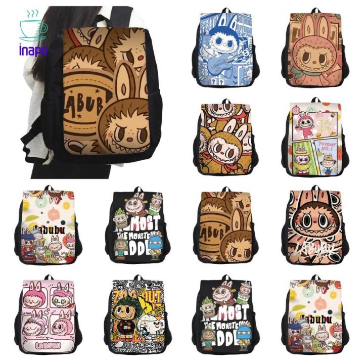 INAPO Korean Style Labubu Backpack Large Capacity Anime Cartoon School ...