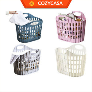 【COZYCASA】Hollow Laundry Basket | Portable Plastic Clothes Storage Hamper with Handles