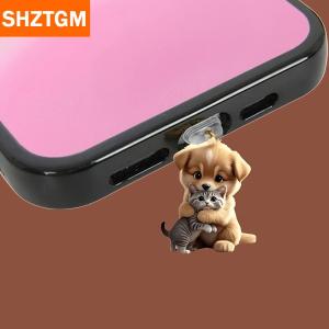 [COD] SHZTGM ปลั๊กอะคริลิคกันฝุ่นโทรศัพท์รูปสัตว์น่ารักๆอุปกรณ์เสริมป้องกันฝุ่นสำหรับพอร์ตชาร์จโทรศัพท์ iPhone Type-C