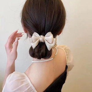 Đôi thanh lịch mặt nơ kẹp tóc càng cua màu nữ trơn đuôi ngựa cá mập Clip cua barrette phụ kiện mũ nón