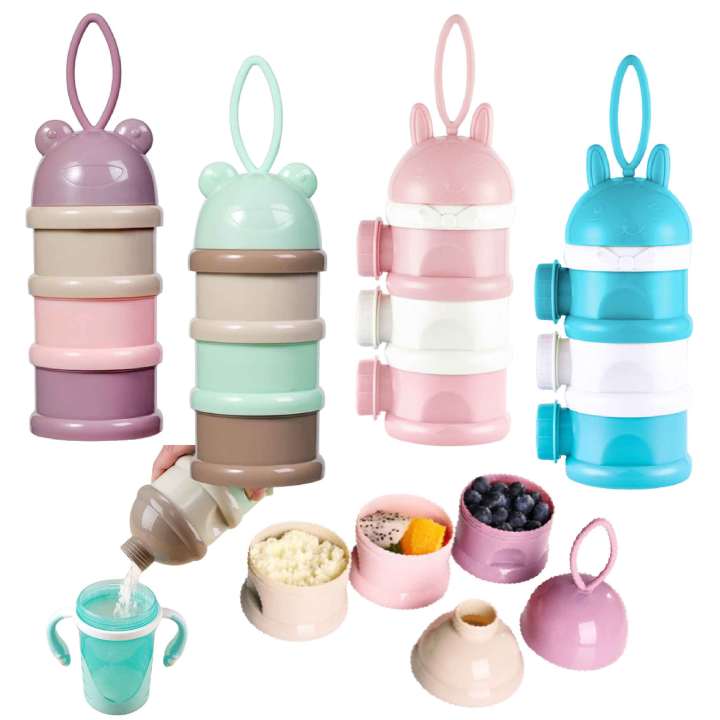 3 Layer Baby Milk Powder Dispenser Stackable Container Portable Storage