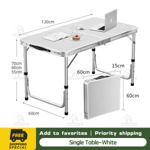 VOVOVA Folding Table 4FT (122cm) Folding Half Table Outdoor Portable Folding Table Long Table Dining Table Office Table