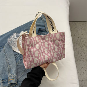 Gentlewoman Large Capacity Letter Canvas Bag Commuting Tote Bag