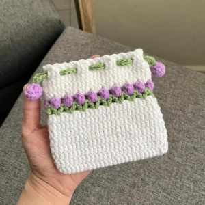 Fionas Crochet Flower Tulip Coin Holder & Purse/Drawstring Bag/Earphone Pouches 郁金香小碎花花朵抽绳零钱包/耳机包/束口袋 CB07
