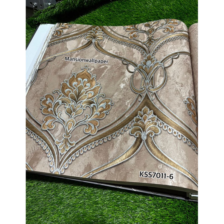 Wallpaper Dinding Daun Daun Kecil Mini Simple Elegan Gold Silver Cream Lazada Indonesia