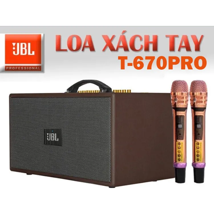 LOA MỸ NHẬP KHẨU ) Loa Xách Tay Karaoke Di Động JBL T-670 PRO + JBL