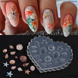 [COD] MENGYUR Nail Art Soft Silicone Mold Shell Conch Molds 3D Silicone Carved Ocean Style DIY Nail Design Template Nail Accessories For Salon