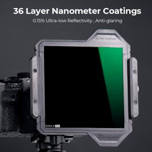 K&F Concept 100*100*2mm Full Color ND1000 Square Filter with Protective Frame HD Optical Glass