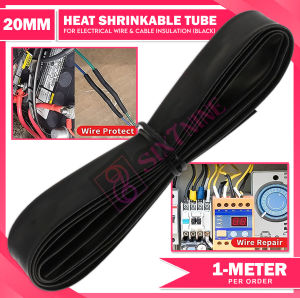 SSN 679 Black Heat Shrink Tube 20mm (5 Meters) – Electrical Cable Sleeve for Insulation Repair Safety & Wire Management