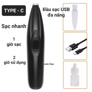Tông đơ mini cạo cắt lông bàn chân có sạc tiện dụng tăng đơ tỉa lông mắt lông tai đuôi cho chó mèo (Sạc USB Cao Cấp)