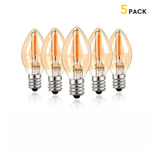 5x/25x Christmas Decoration LED Light Bulbs C7 Night Lamp 0.5W E14 E12 2200K Amber Glass Bulb Dimmable Outdoor Vintage Soft Lights