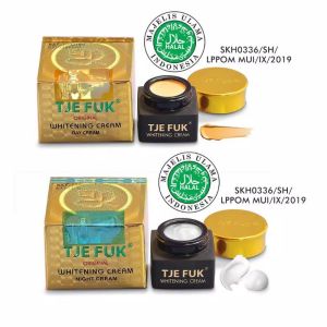 Tje Fuk Original Whitening Cream (Day Cream+ Night Cream) Asli Krim Malam dan Siang Serum Wajah Glowing Hitam Pelembab Skincare Aman BPOM