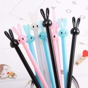 10 Pcs Gel Pen Cute Rabbit Signature Pen Stationery Gift Pen