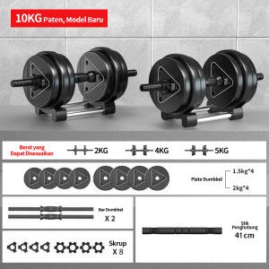 JF Dumbbell Barbell 10KG/20KG/30Kg Multi Function Dumbbell Alat Futnes Gym Set Bisa Bongkar Pasang JF