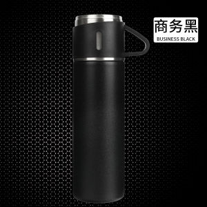 Bình giữ nhiêt kèm 2 cốc Bình giữ nhiệt bằng inox 304 loại 2 lớp 450ml với nắp làm cốc ly tiện dụng cùng uống nước nóng lạnh DieuLinh shop