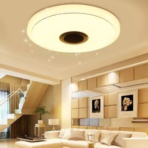 【Local sellers+COD】200W RGB LED Flush Mount Music Ceiling Light with bluetooth Speaker Cellphone APP Control Dimmable Starlight Ceiling Light with Music Flush Mount Home Smart Ceiling Light Fixture for Bedroom Living Room
