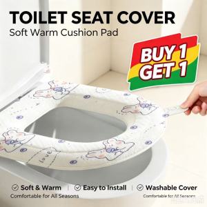 Buy 1 get 1 EVA Toilet Seat Cover Waterproof Toilet Cover Pad Soft Thickened Toilet Seat Washable T