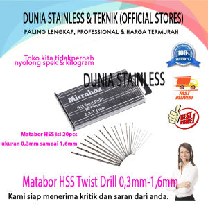 Matabor HSS Twist Drill 20pcs 0.3mm-1.6mm