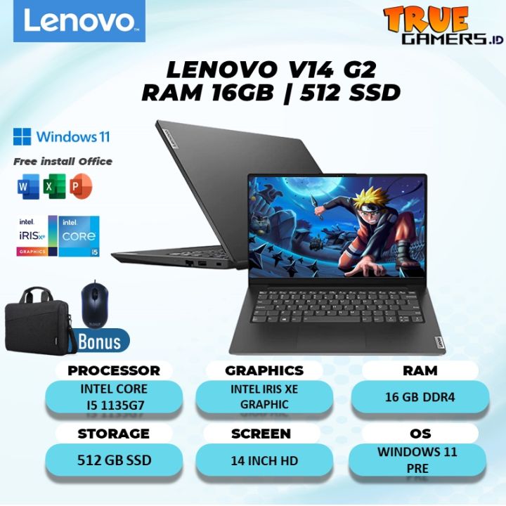 Laptop Lenovo V14 G2 intel I5 1135G7 RAM 16GB 512SSD