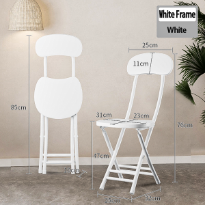 Folding Chair Backrest Dining Chair Portable Fashion Household Chair Stool Foldable Save Space Study Computer Desk Dining Chair
