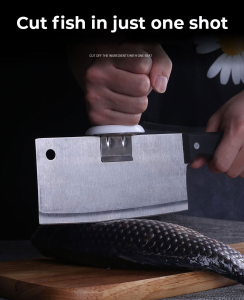 [SG Seller] Portable Kitchen Knife Cap Stainless Steel Vegetable Booster Knife Meat Cleaver Accessories
