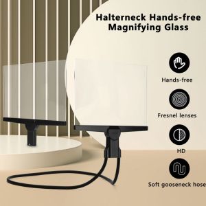NALANILI Rảnh tay Kính lúp Ống kính Fresnel HD 3X Treo cổ Kính lúp đọc sách Nhẹ Di động Người cao tuổi