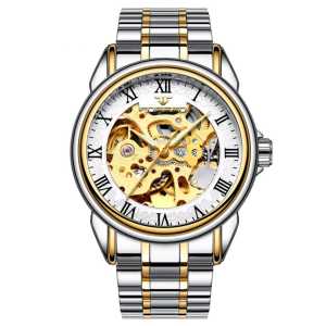 SRD Jam Tangan Pria Otomatis Asli Automatic Mechanical Premium Original Tahan Air Mesin Transparan Mekanik Luminous Bercahaya Anti Karat Mens Watches Waterproof Model Fully Hollow Watch Berongga Dua Sisi Stainless Steel Sport Model Eksplosif -JF22