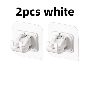 2 Pcs Curtain Rod Shelf Bracket / Nail-Free Adjustable Holders / Self Adhesive Wall Hooks