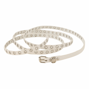 OEUVR Adjustable PU Leather Waist Belt Extra Long Thin Gothic Double Layer Circle Chain Y2K Punk Rivet Eyelet Knotted Belt Women