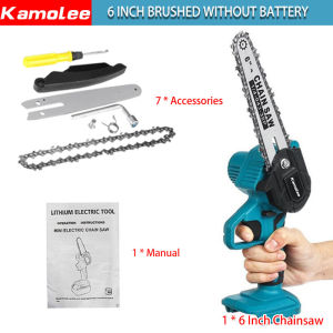 Kamolee 4/6/8 Inch Gergaji Listrik Tanpa Sikat Pemangkasan gergaji mesin Taman Pohon Logging Pemangkasan Saw Pemotong Kayu