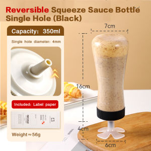 350ml Condiment Dispenser Ketchup Mustard Sauce Mayonnaise With lid salad Reversible Plastic Bottle